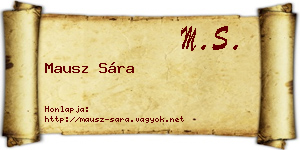Mausz Sára névjegykártya